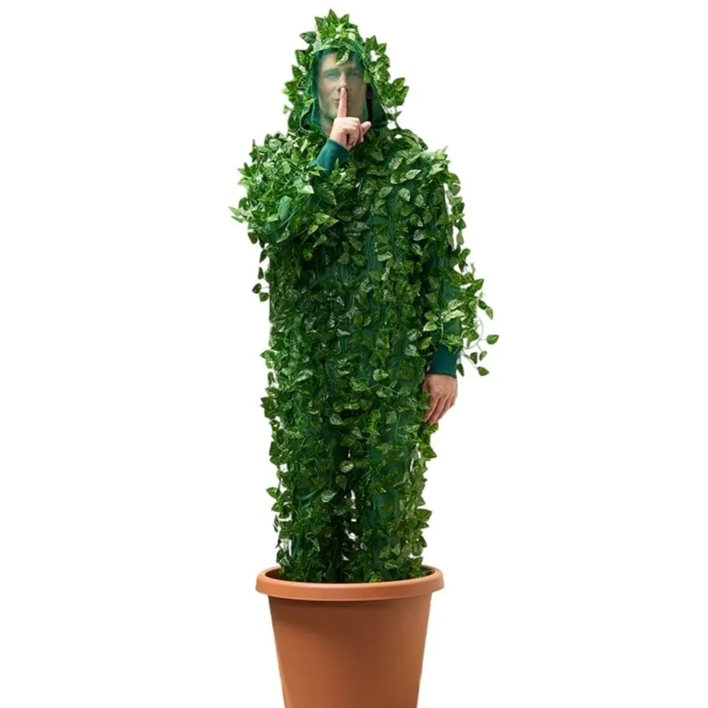 Tipsy Elves Mens Bush Costume Green Ivy Leaf Jumpsuit Halloween Large-New - Picture 2 of 7